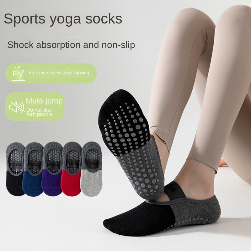 Fitness Yoga - 5足組 クロスボーダー プロ仕様 ヨガソックス、コットンストラップ付きシリコン滑り止め ピラティス フィットネス