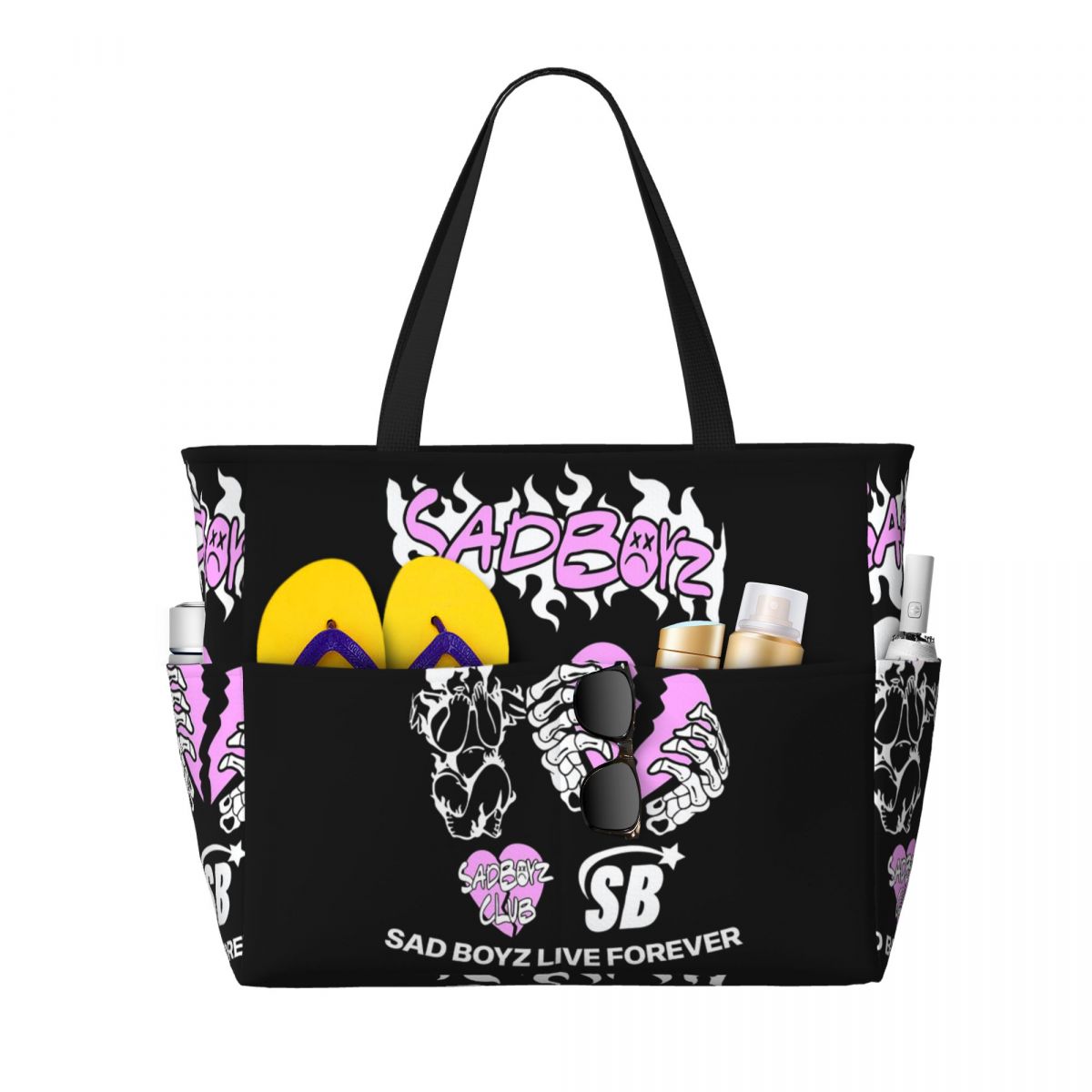 Yoga Fitness Merch - ジュニア H マーチ サッドボーイズ ビーチトートバッグ スポーツジム
