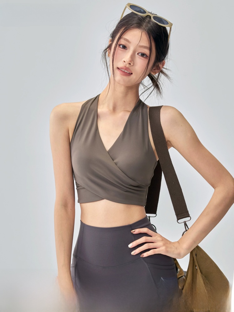 Yoga Und Fitness - フィットネスガールワンピーススポーツブラ耐衝撃トレーニングベストセクシーバックヨガウェアナイロン生地高強度サポートスポーツ下着