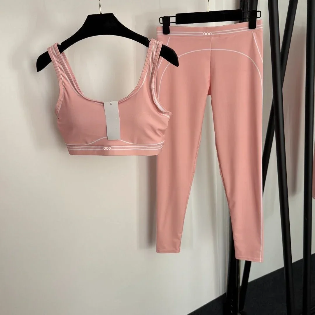 Yoga Và Fitness - タンクトップとパンツのツーピース、通気性のあるストレッチ素材のカジュアルランニングスポーツアクティブウェア、ワークアウトウェア、女性用ヨガピラティスフィットネスセット