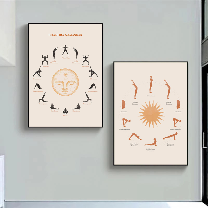Zen Yoga Fitness - 居間の芸術のための壁画,ヨガのための物理的なポスターと版画,芸術的な装飾
