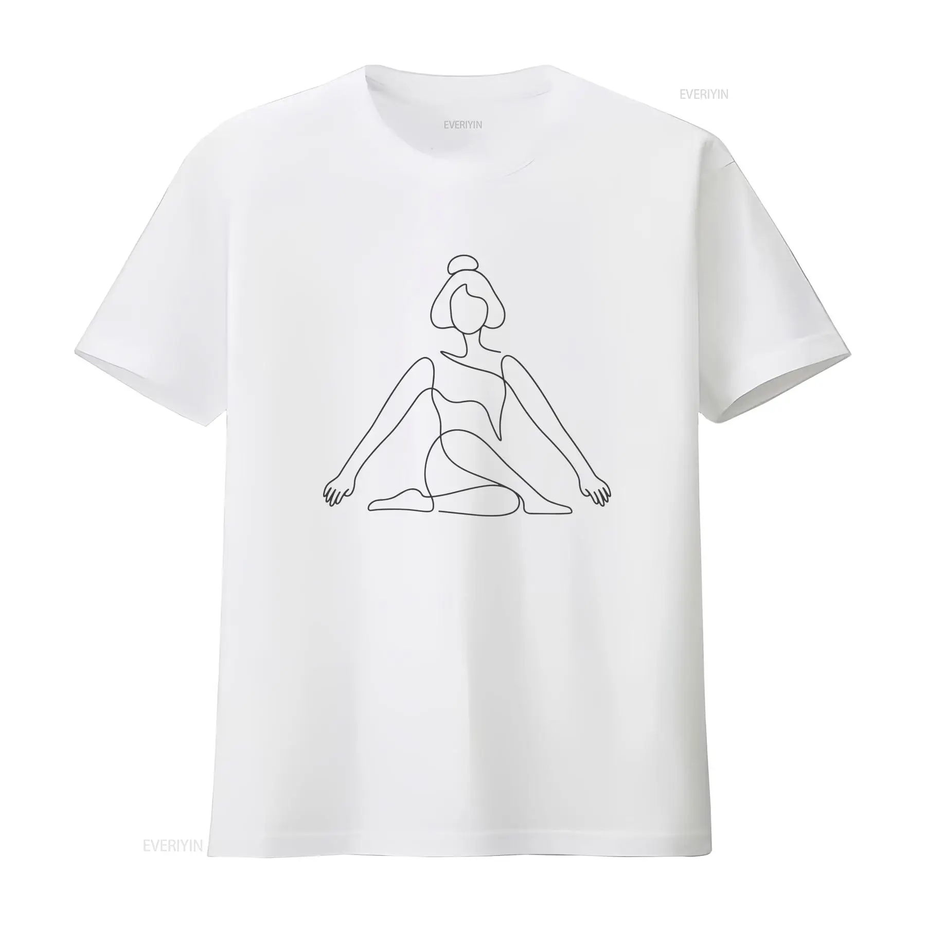 ワンラインヨガポーズTシャツミニマリスト瞑想禅ウェルネスフィ - Zen Yoga Fitness のレビューと価格
