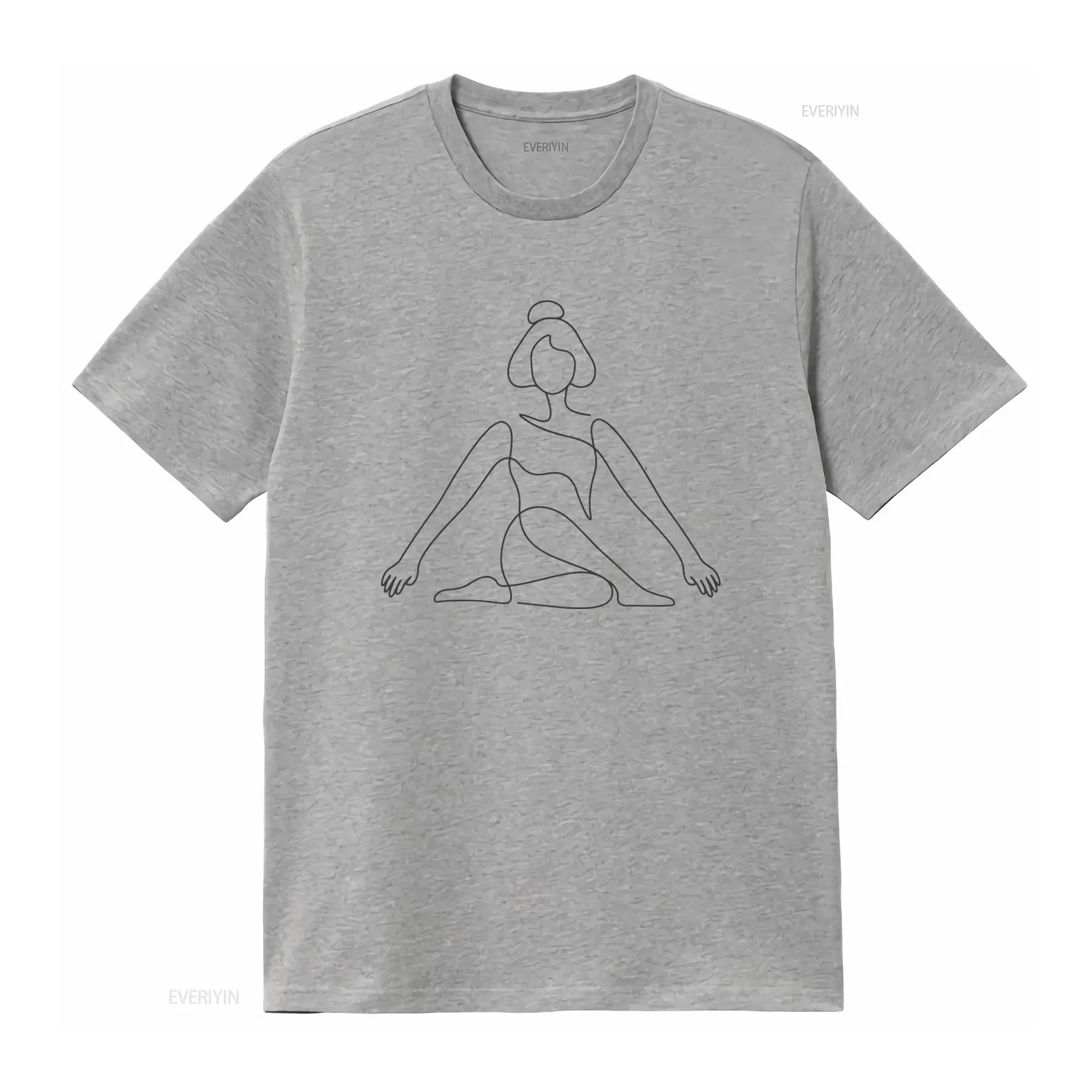 ワンラインヨガポーズTシャツミニマリスト瞑想禅ウェルネスフィ - Zen Yoga Fitness のレビューと価格