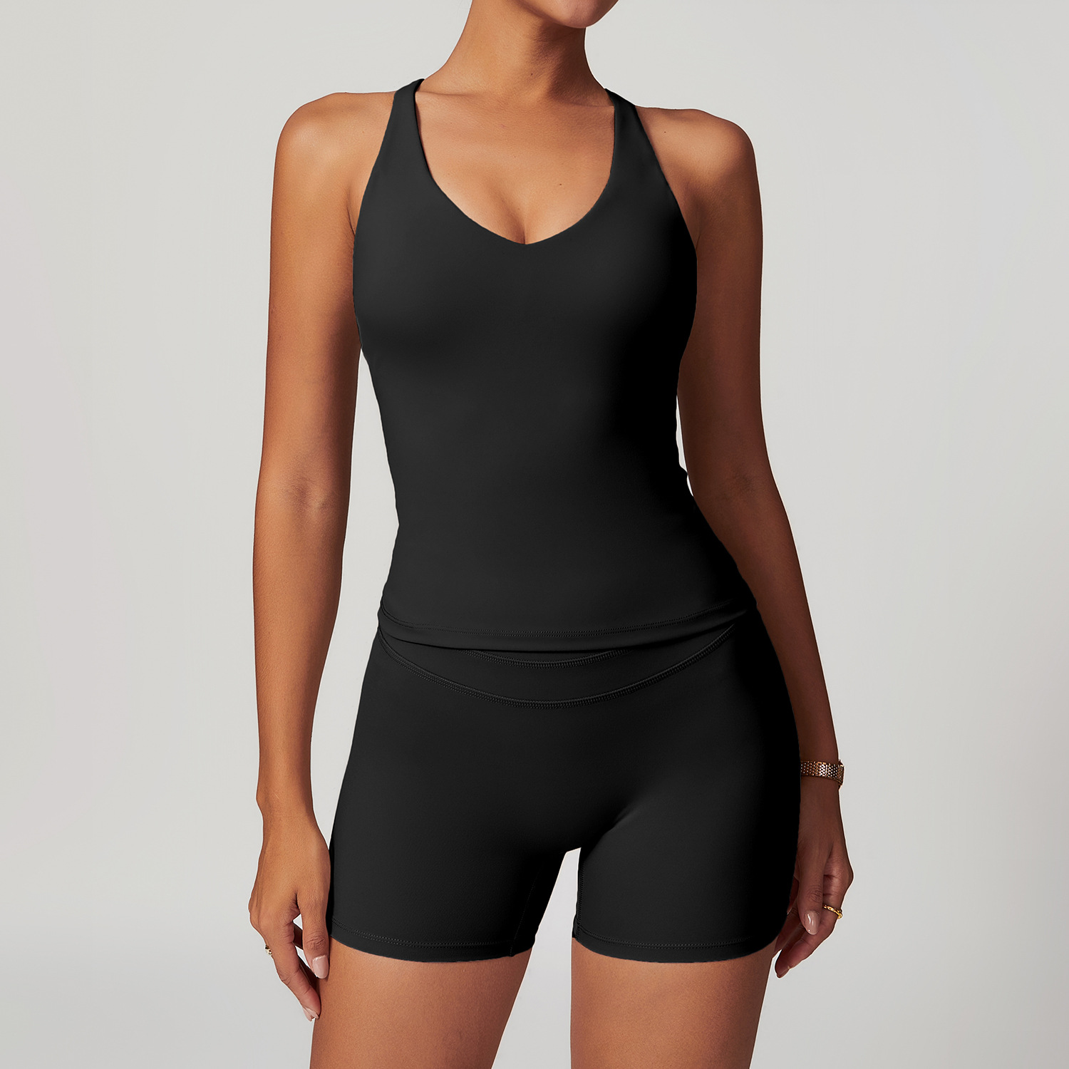 カスタムロゴ入りレディースタイトバックヨガスーツハイウエスト - Yoga Và Fitness のレビューと価格