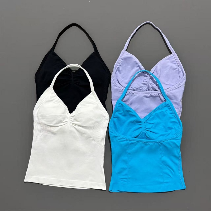 ジムスポーツトップス女性シームレスヨガタンク取り外し可能なパ - Yoga Và Fitness のレビューと価格