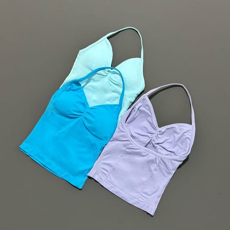 ジムスポーツトップス女性シームレスヨガタンク取り外し可能なパ - Yoga Và Fitness のレビューと価格