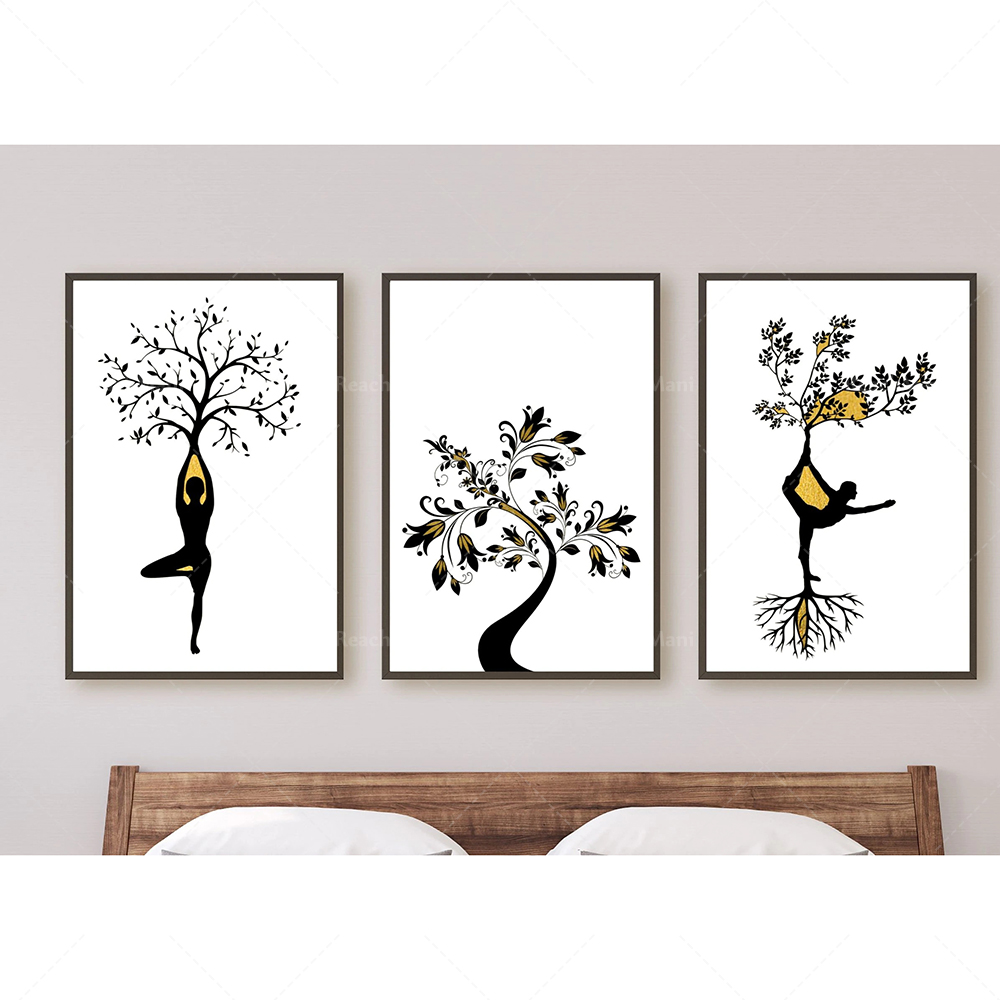 ヨガポーズポスター瞑想禅ウォールアートキャンバス絵画女性イン - Zen Yoga Fitness のレビューと価格